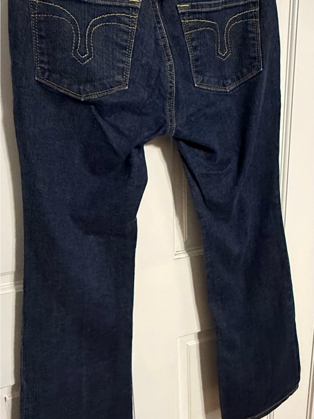 Ann Taylor Boot Cut Jeans in Dark Blue Denim - Picture 3 of 4
